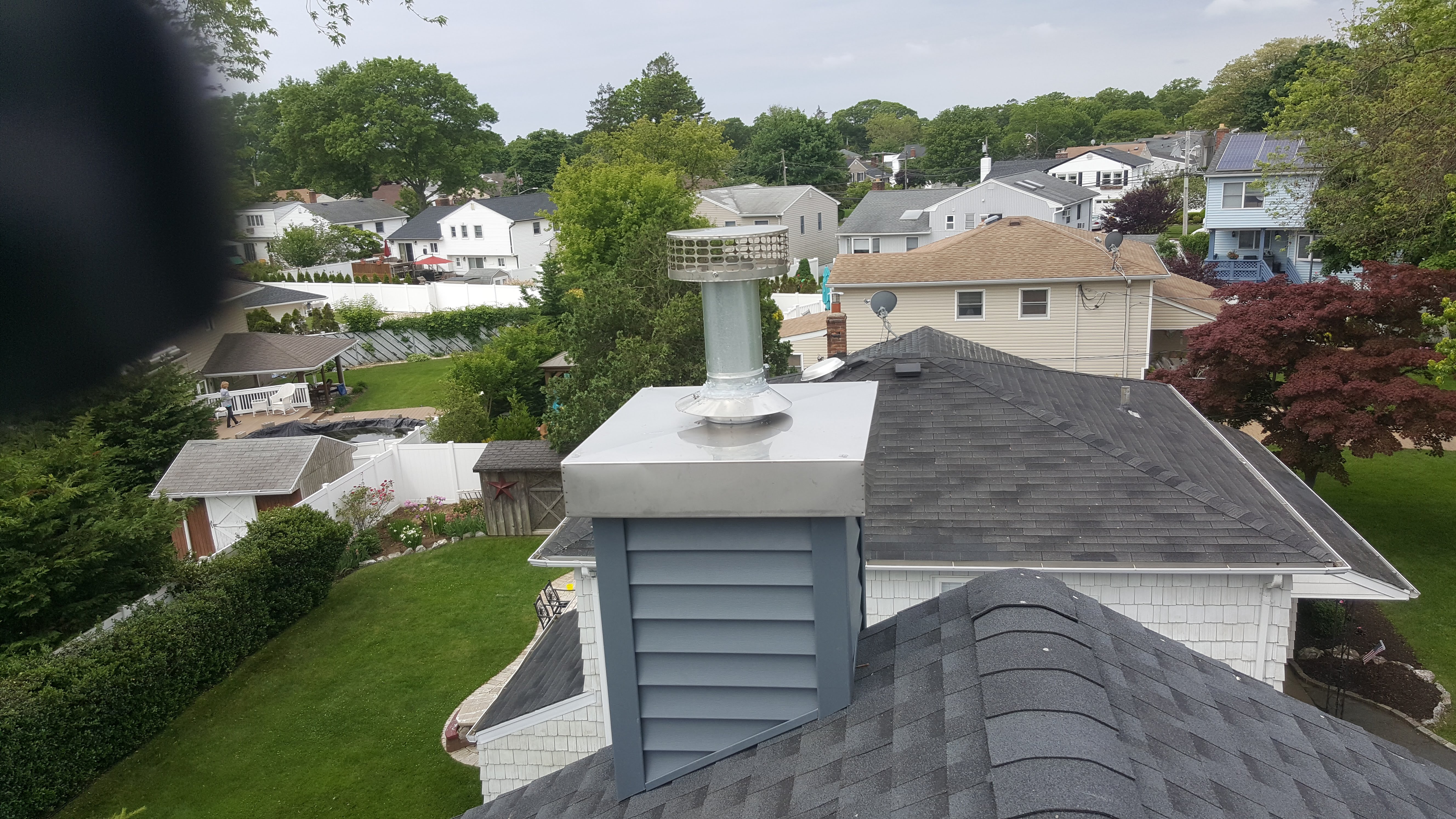 Complete chimney crown rebuild and waterproofing in Hicksville, New York