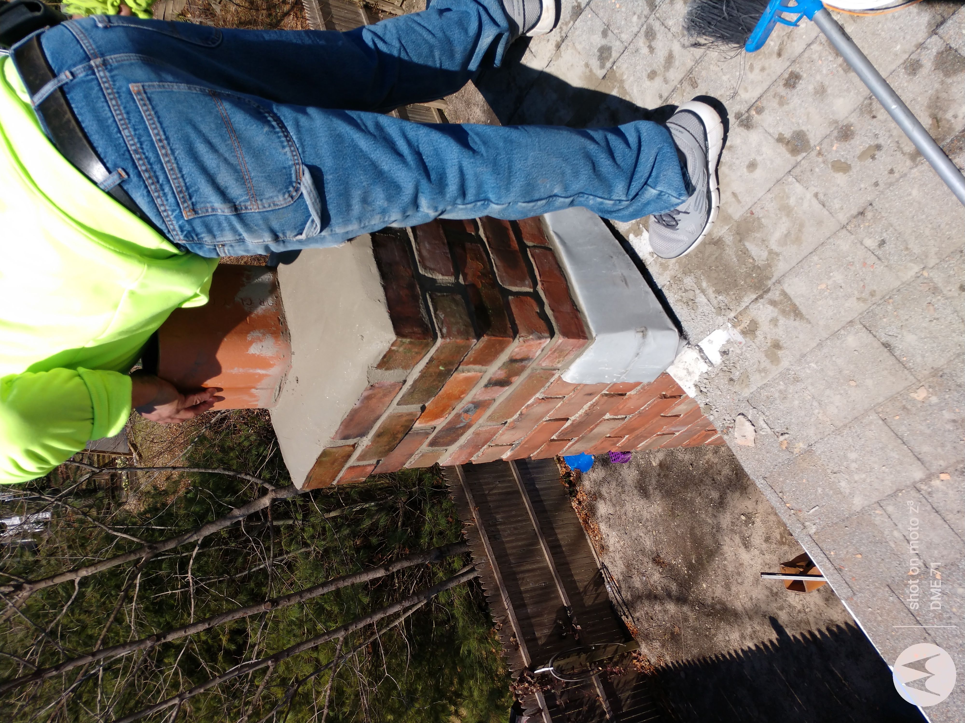 Cracked chimney professionally repaired in Hicksville, NY